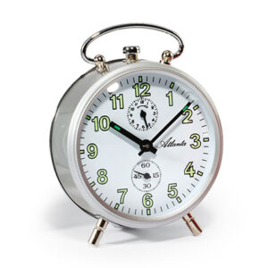 Atlanta 1063/19 silber mechnischer Wecker, Metall, Leuchtziffern