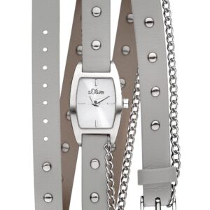 s.Oliver Lederband grau mit Kette SO-2285-LQ