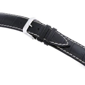 Lederband Tupelo 19mm schwarz mit Alligatorprägung