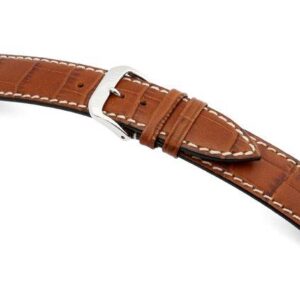 Lederband Saboga 12mm cognac mit Alligatorprägung