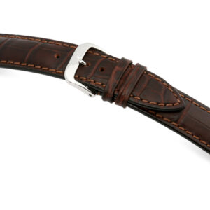 Lederband Jackson 20mm mokka mit Alligatorprägung