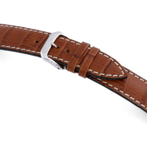 Lederband Tupelo 22mm cognac mit Alligatorprägung