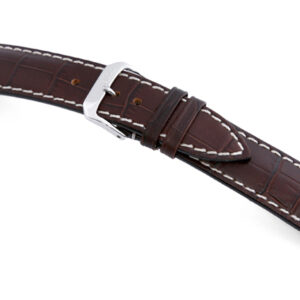 Lederband Tupelo 18mm mokka mit Alligatorprägung