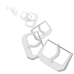 Schließen für Happel-Bänder weiß, 8mm, 3 Stk.