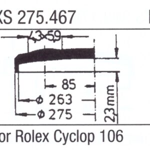 Glas XS 275.467 Stülpglas mit Lupe Kunststoff