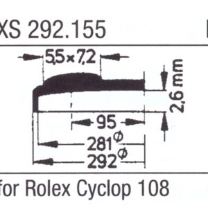 Glas XS 292.155 Stülpglas mit Lupe Kunststoff