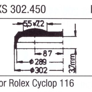 Glas XS 302.450 Stülpglas mit Lupe Kunststoff