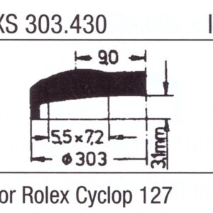 Glas XS 303.430 Stülpglas mit Lupe Kunststoff
