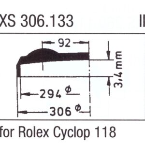 Glas XS 306.133 Stülpglas mit Lupe Kunststoff