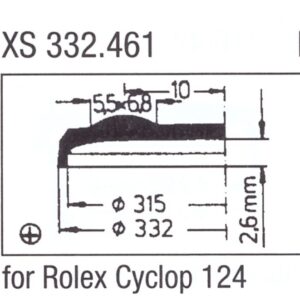 Glas XS 332.461 Stülpglas mit Lupe Kunststoff