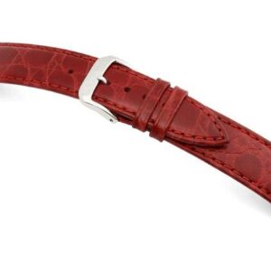 Lederband Bahia 12mm bordeaux mit Krokodillederprägung