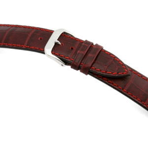 Lederband Jackson 22mm bordeaux mit Alligatorprägung