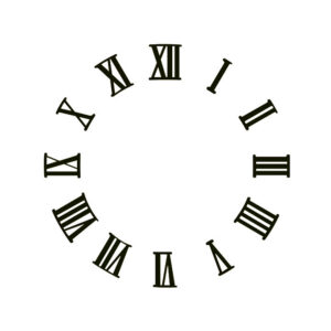 Zahlensatz römische Zahlen Kunststoff schwarz L=18mm