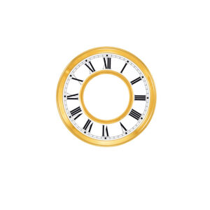 Regulateur-Zifferblatt mit römische Zahlen mit Aufzugslochung, Blindplatine und Pfeilern für Federkreuzwerke BF, FF und MF Ø:152mm