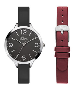 s.Oliver Lederband schwarz/ rotbraun SO-3362-LQ