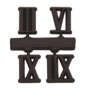 Zahlensatz 3-6-9-12 Kunststoff 20mm schwarz römische Zahlen