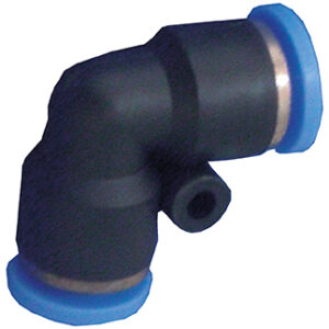 Schnellsteck-Verbinder mit 2 Abgängen für Schlauch-Außen-Ø 6 mm, im 90° Winkel