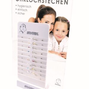 Peggy Display, 18 Ohrstecker auf Kunststoffträger