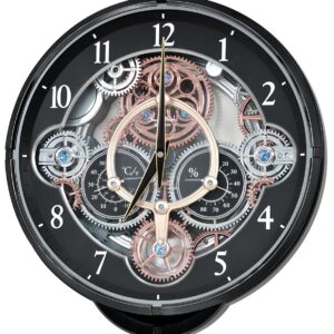 Rhythm 7886/7 schwarz Magic Motion clock