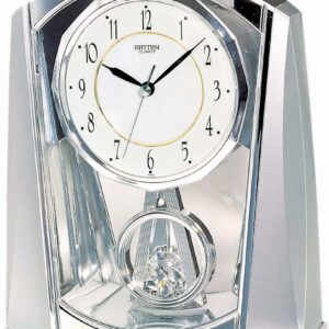 Rhythm 7772/19 silber Stiluhr/Tischuhr Quarz