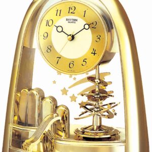 Rhythm 7607/9 gold Stiluhr/Tischuhr Quarz