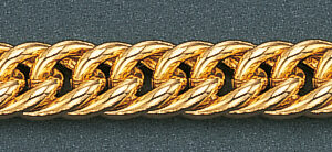 Taschenuhrkette Doppelpanzer vergoldet 30cm