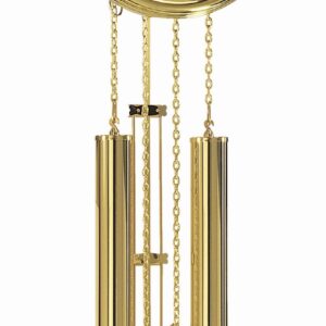 Hermle Heimuhr Messing mit Lyrapendel, Quarzwerk mit 2 Melodien