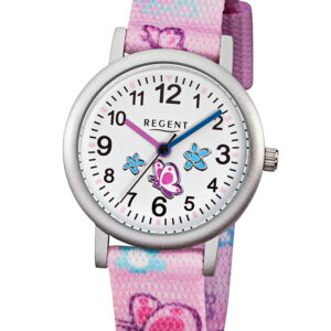 REGENT Kinderuhr Schmetterling pink