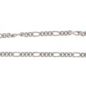 Taschenuhrkette Figaro-Panzer flach, Messing vernickelt