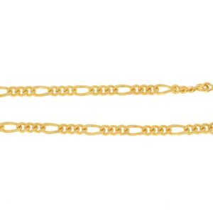 Taschenuhrkette Figaro-Panzer flach, Messing vergoldet