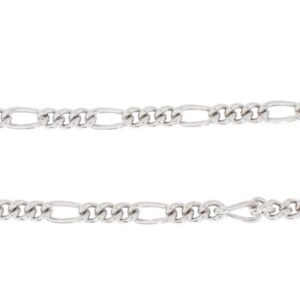 Taschenuhrkette Figaro-Panzer rund, Messing vernickelt