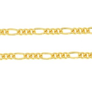 Taschenuhrkette Figaro-Panzer rund, Messing vergoldet