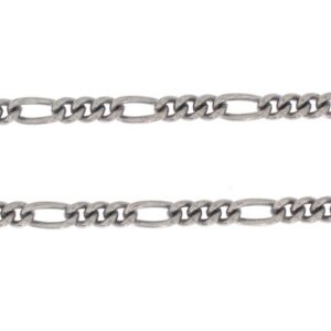 Taschenuhrkette Figaro-Panzer rund, Messing Antik-Silber