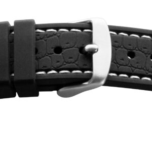 Silikon-Kautschuk-Band 18mm, weiße Ziernaht