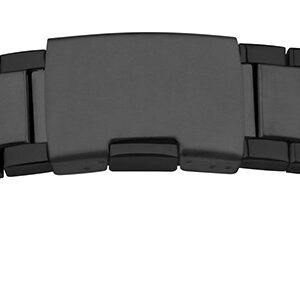 Metallband Edelstahl 24 mm schwarz PVD, poliert / mattiert