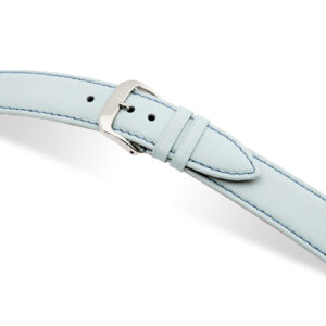 SELVA Lederband zum einfachen Wechseln 24mm eisblau mit Naht - MADE IN GERMANY