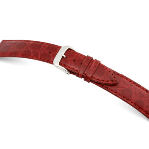 Lederband Bahia 24mm bordeaux mit Krokodillederprägung XL