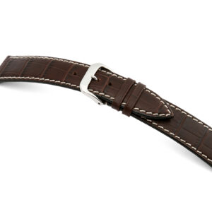 Lederband Saboga 24mm mokka mit Alligatorprägung