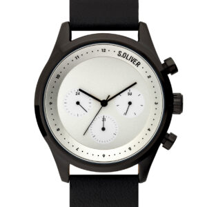 s.Oliver SO-3721-LM Echtleder schwarz 22mm