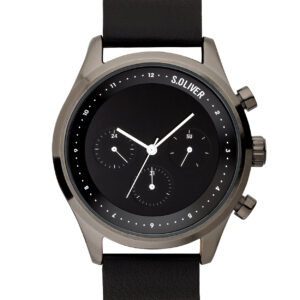 s.Oliver SO-3722-LM Echtleder schwarz 22mm