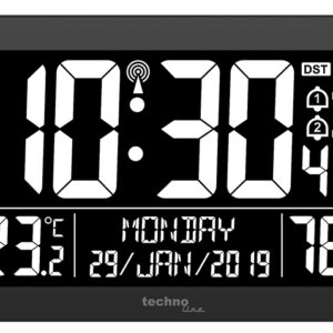 TECHNOLINE Funk-Wanduhr, schwarz