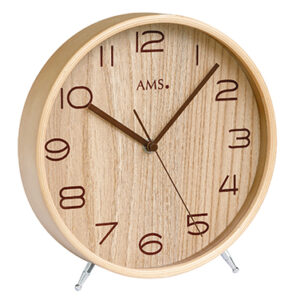 AMS Funk-Tischuhr Holz/ Glas