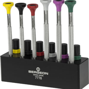 Schraubendreher-Satz Inox, 6 Stück auf Kunstststoff-Sockel Bergeon