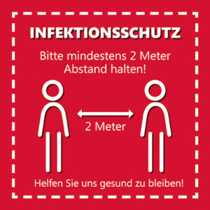 Fußbodenaufkleber - Abstand halten