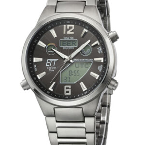 Eco Tech Time Solar Drive Funk Everest II Titan Herrenuhr World Timer - EGT-11380-20M
