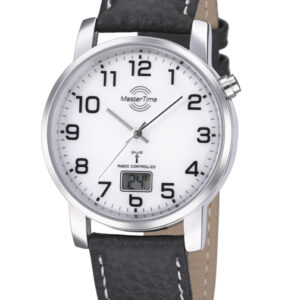 MasterTime Herren-Funkuhr Basic, weiß - MTGA-10294-12L