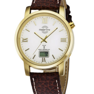 MasterTime Herren-Funkuhr Basic, gold - MTGA-10298-13L