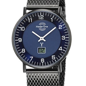 MasterTime Herren-Funkuhr Advanced, schwarz/ blau - MTGS-10559-32M