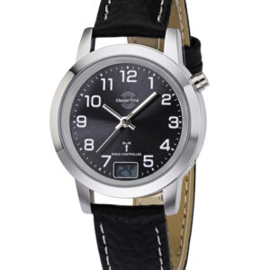 MasterTime Damen-Funkuhr Basic, silber/ schwarz - MTLA-10577-24L