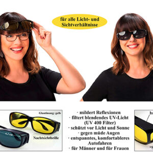 Tag- und Nacht-Überbrille, 2er-Set